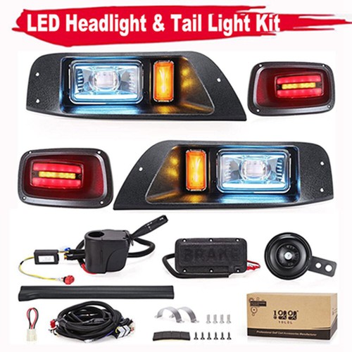 For EZGO TXT Golf Cart LED Headlights & Tail Lights Kit 1996-2013 Gas / Electric - Bild 1 von 12