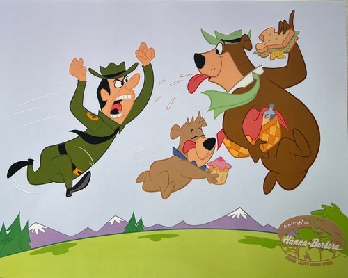 YOGI BEAR BOO BOO RANGER SMITH Sericel Cartoon Animation Art Cel Hanna Barbera - Picture 6 of 8