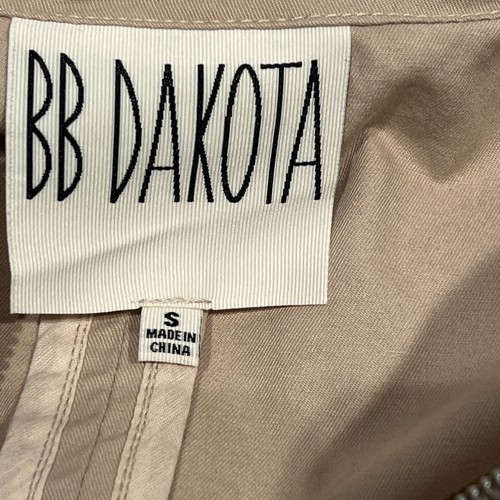 Women’s Size S BB Dakota Averie Drawstring Waist Khaki Long Coat Zipper - Picture 5 of 9