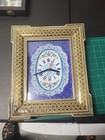Hand Made Wooden Marquetry Khatam and Mina Kari Wall Clock Persian