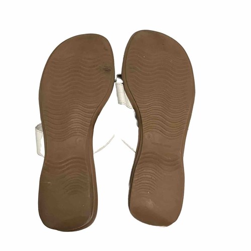 Sandalias sin cordones Pesaro para mujer de cuero blanco talla 8 M - Imagen 9 de 10