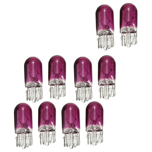 10PC Purple Car T10 Wedge halogen 3W 501 194 Filament Lamp Interior Light Bulbs - Picture 7 of 10