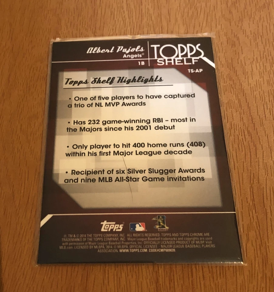 Albert Pujols 2014 Topps Chrome Topps Shelf TS-AP - Image 2 of 2