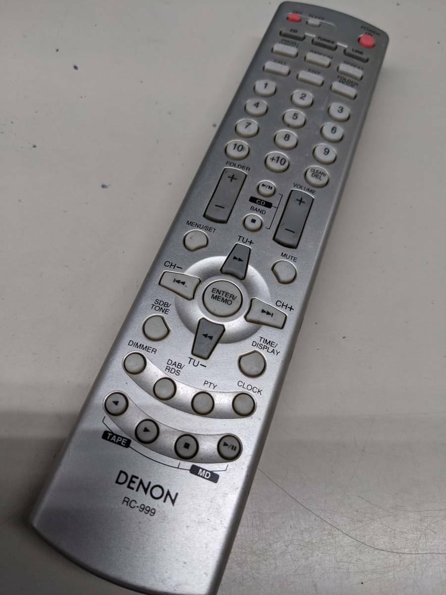 デノン オーディオリモコン RC-999 d2ldlup DENON RC-999 〓 デノン「RCD-M33」用リモコン, 良品,3M保証
