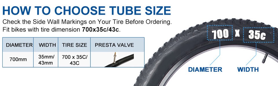 Fincci 700 x 32c 35c 38c 48mm Presta Valvola Interna Camera d'Aria per Ciclo Gara Strada Corsa