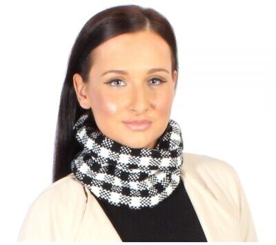 Scarf Knitted Tube Snood Headband Black White Skulls Winter Face Mask Ski grey