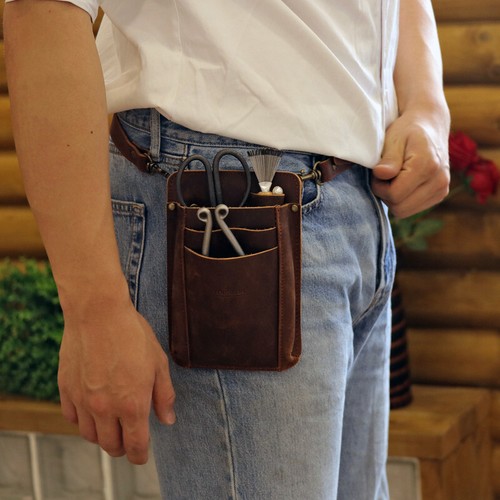 TOURBON Leather Garden Tools Storage Belt Pouch Phone Pouch Shoulder Bag Gift - Picture 7 of 24