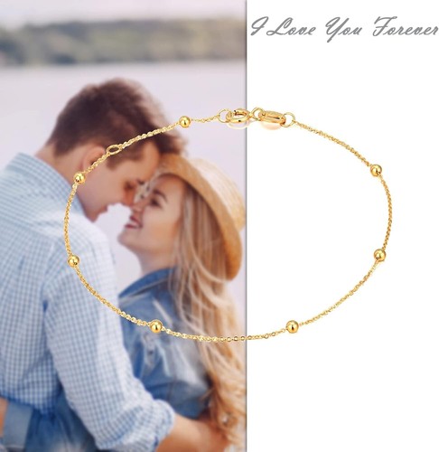 Minimalist 14K Gold Women's Bracelet - Perfect for Layering and Everyday Wear - Picture 8 of 9