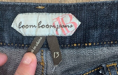 BOOM BOOM dunkle Waschung blau Stretch lange Bermuda Jeans Shorts Junior 13 Y2K City - Bild 6 von 13