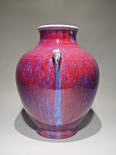 Hermoso jarrón de porcelana esmalte rojo de la dinastía Qing china G - Imagen 2 de 9