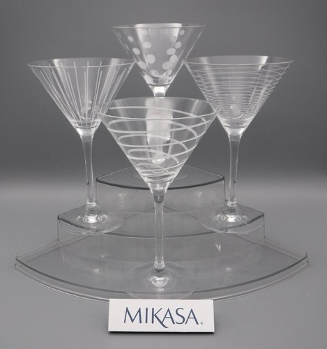 Mikasa Cheers Crystal Martini Glasses ~ Set of 4 ~ Excellent!