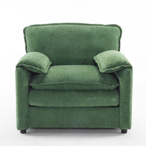 38" Oversized Chenille Lounge Chair - Plush Reading Armchair with Thick Comfort - Picture 6 of 6