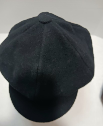 Adin AN 7008 Newsboy Black Cap 65% Wool Made In Hong Kong - Picture 7 of 9