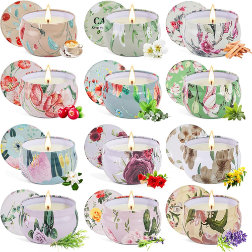 12 Pack Spring Scented Candles Gift Set, Spring Candle Clearance, Candles for Ho