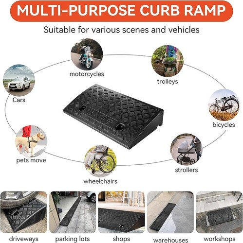 Portable Rubber Kerb Door Ramps Wheelchair Mobility Scooter Access Ramp USA - Picture 8 of 12