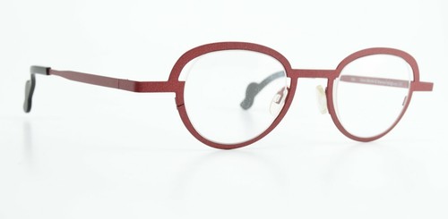 THEO Belgium Brille Modell Move 763 Panto Art Design Semi Rim Dark Red Mat  - Bild 7 von 8