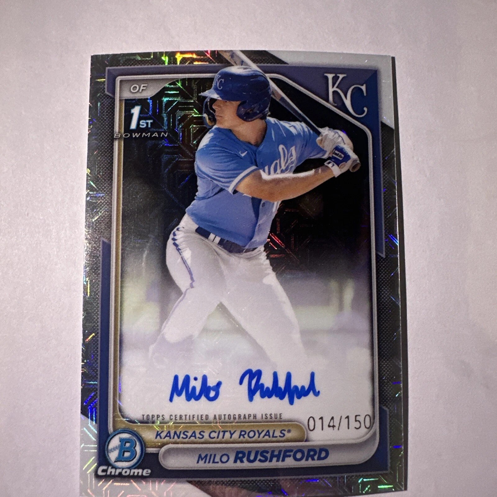 2024 Bowman Chrome Baseball 1st HTA Choice Refractor Auto Milo Rushford /150