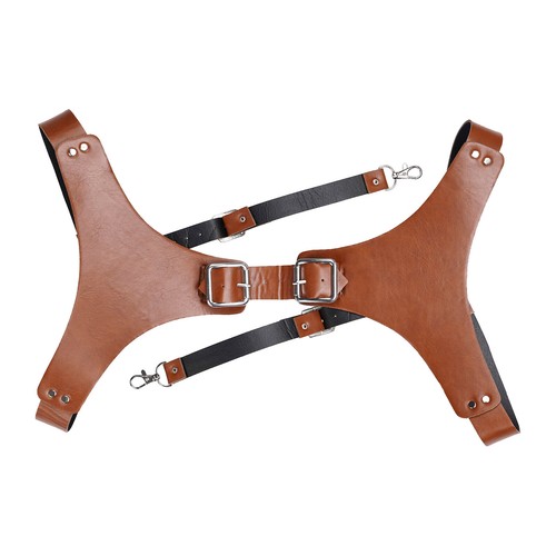 Men PU Leather Suspender Adjustable Suspender Belt with Buckle Costume UK - 第 39/50 張圖片
