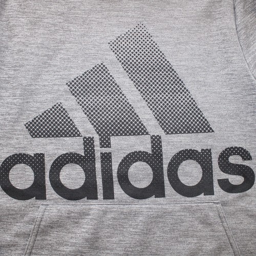 Adidas Hoodie Sweatshirt Pullover Youth Boys XL 18/20 Gray With Black Graphics - Picture 10 of 12