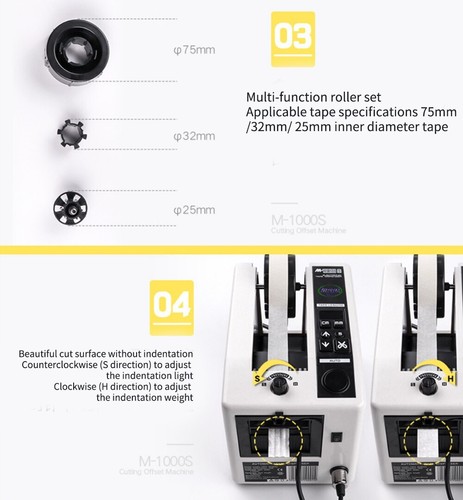 Auto Tape Cutter Automatic Packing Tape Dispenser M-1000S Tape Cutting Machine - Foto 9 di 12