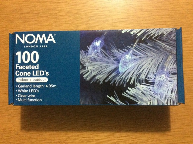 Noma 100 Faceted Cones Xmas Lights Cool White Led Clear Cable 4 95m Multi Effect For - Noma Indoor Outdoor Lighted Palm Trees Noma 100 Faceted Cones Xmas Lights Cool White Led Clear Cable 4 95m Multi Effect For - Noma Indoor Outdoor Lighted Palm Trees