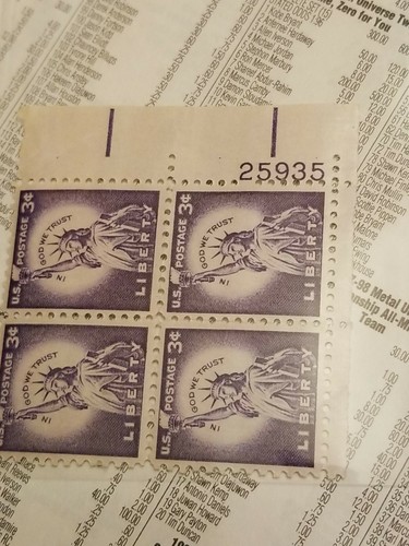 🇺🇸📈🔥💎💯 USA 1957 LIBERTY 3c Plate Block of 6 Sc # 1086 VF MNH** ⚡️ - Picture 2 of 4