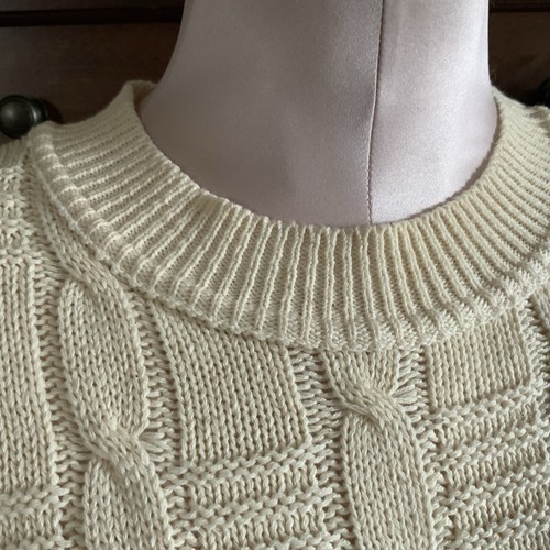 G.F.C. New York Vintage 90s Sweater Ivory Sz M Shirt Chunky Knit Pullover Cotton - Picture 8 of 19