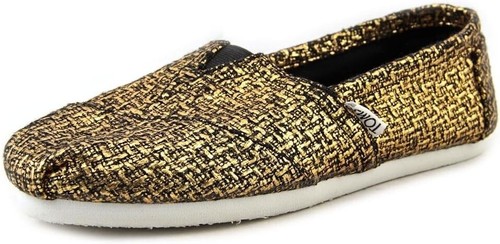 Toms Classics Bronze Glitter Wool UK 5.5 Womens Flats