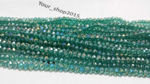 100 Faceted Rondelle Crystal Glass Beads 3mm 30 colours Jewellery making - Picture 13 of 37