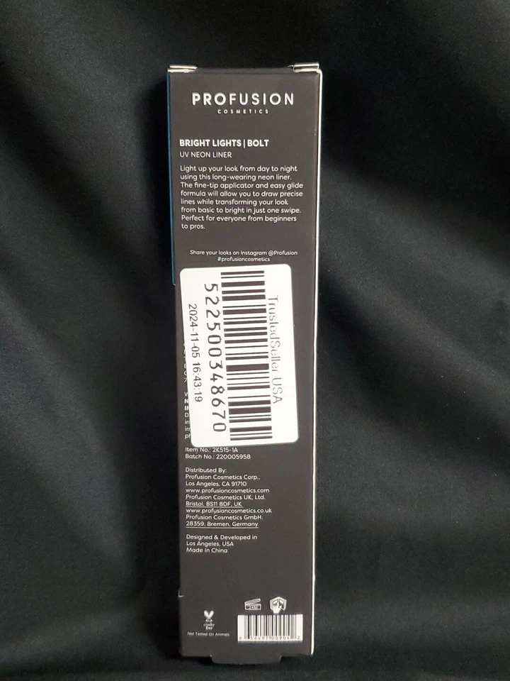 Profusion Cosmetics Bright Lights UV Neon Liner In Bolt (Blue)(YY4) NEW Sealed  - Image 2 of 2