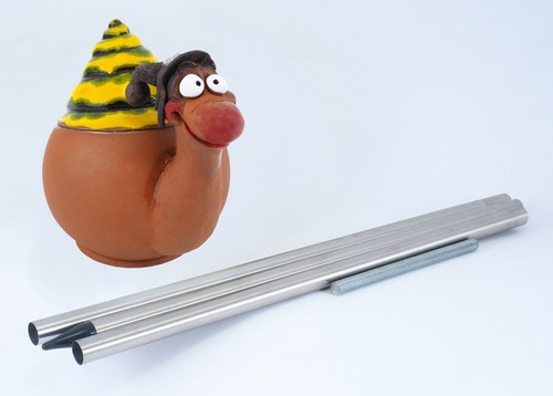 Keramik Gartenkugel Dekoration Statue Schnecke H15cm Midene Handgefertigt - Bild 12 von 12