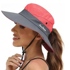 Women Bucket Wide Brim Fishing Hiking UV Protection Beach Cap Sun Hat Summer New
