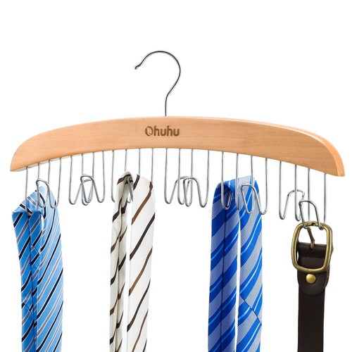 Belt Closet Organizer Hanger with 12 Hooks for Ties Belts Scarves - Picture 3 of 8