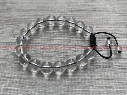 Clear Quartz Crystal Adjustable Bead Bracelet 6/8/10mm, Genuine Gemstone - Picture 9 of 12