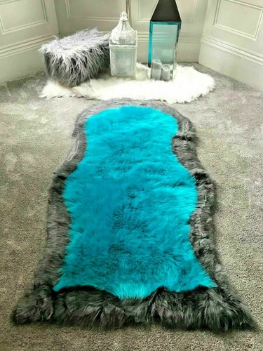 Großer Flauschiger Kunst Lammfell Teppich 2 Ton Super Weich Hochflor Teppich Matte Home Deco - Bild 8 von 29