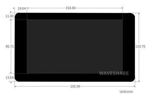 Raspberry Pi 7" kapazitives Touch-Display 800×480 WaveShare 19885 - Bild 8 von 12