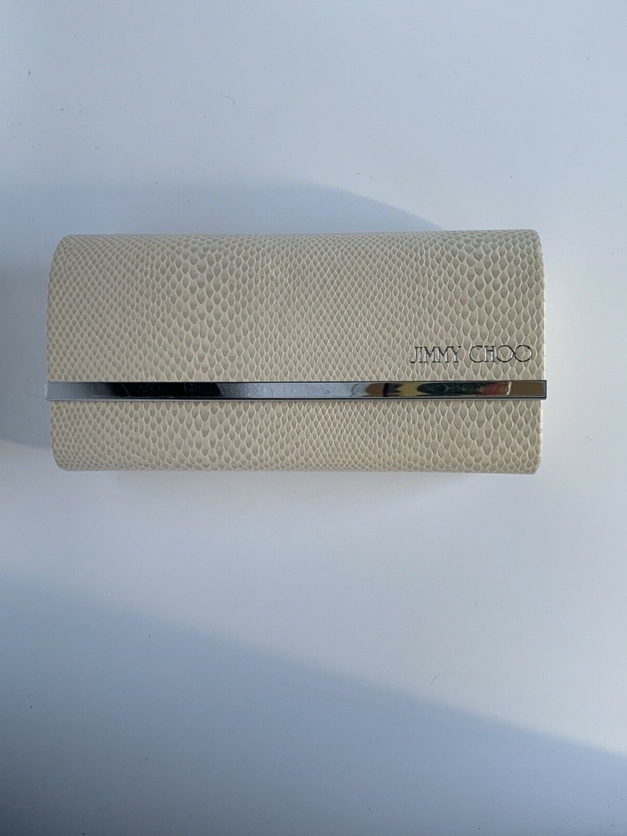 Jimmy Choo Cream Snakeskin Clutch RARE Jimmy Choo Cream Elaphe Snakeskin DORA Chain Clutch Bag  main image 4