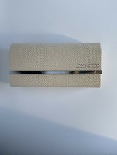 JIMMY CHOO snakeskin Cream Ivory eyeglass case mini clutch