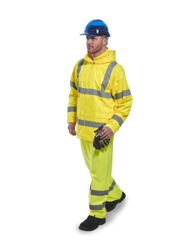 Portwest Hi Vis Rain Jacket & trousers Waterproof High Visibility Coat Work Wear - Picture 8 of 17