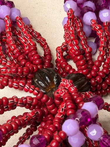 Mazo de Oya Lukumi Yoruba Collares Beaded Necklace VTG Santeria - Picture 2 of 2
