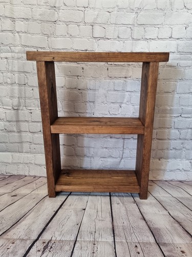 Solid Wood Double Shelf Sofa Table Narrow Side Table - Various Sizes & Colours - Picture 2 of 19