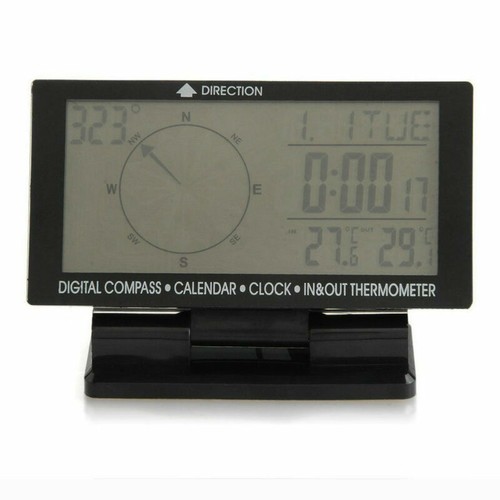 Car Electronic Digital Compass Clock Thermometer In/Out Travel Guiding Calenda - Picture 5 of 7