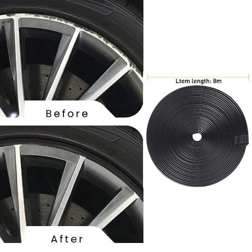 8M Car Wheel Hub Rim Edge Protector Ring Tire Guard 26Ft in Black and Red Color - Picture 24 of 26