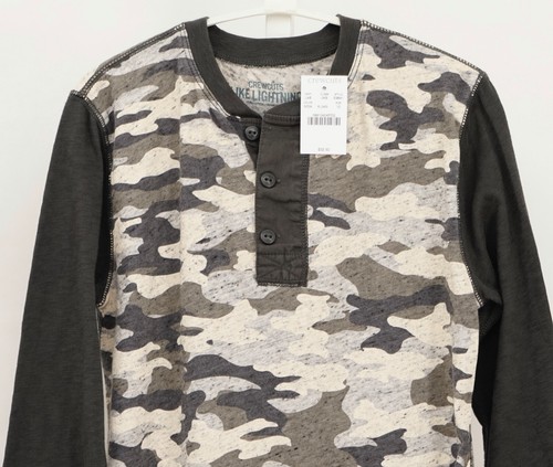 NWT J Crew Crewcuts Like Lightning Long Sleeve Khaki/Green/Beige T-Shirt Size 12 - Picture 2 of 3