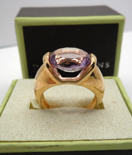 Ross Simons 18K over Sterling Silver Oval Faceted Amethyst Ring Size 6 - Picture 3 of 7