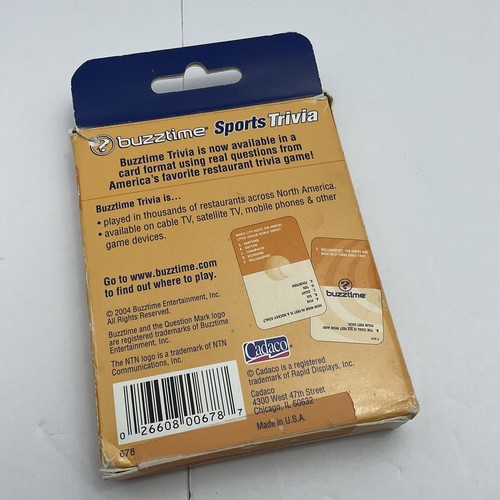 Buzztime Sports Trivia Cards Series One, 2004 - Picture 7 of 7