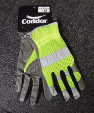 New General Utility High Visibility Mechanics Gloves, Lime Green, S, 2RA34 (M)
