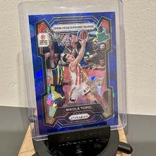 2023-24 Prizm Euroleague Nikola Topic RC Rated Prospect Blue Cracked Ice /125 SP