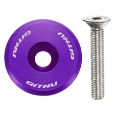 1 1/4" OD Bike Headset Stem Top Cap for Road Bike MTB with M6 Bolt Purple