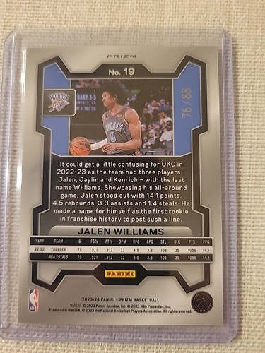 2023-24 Panini Prizm Jalen Williams Multi Wave 76/88 - Bild 2 von 3